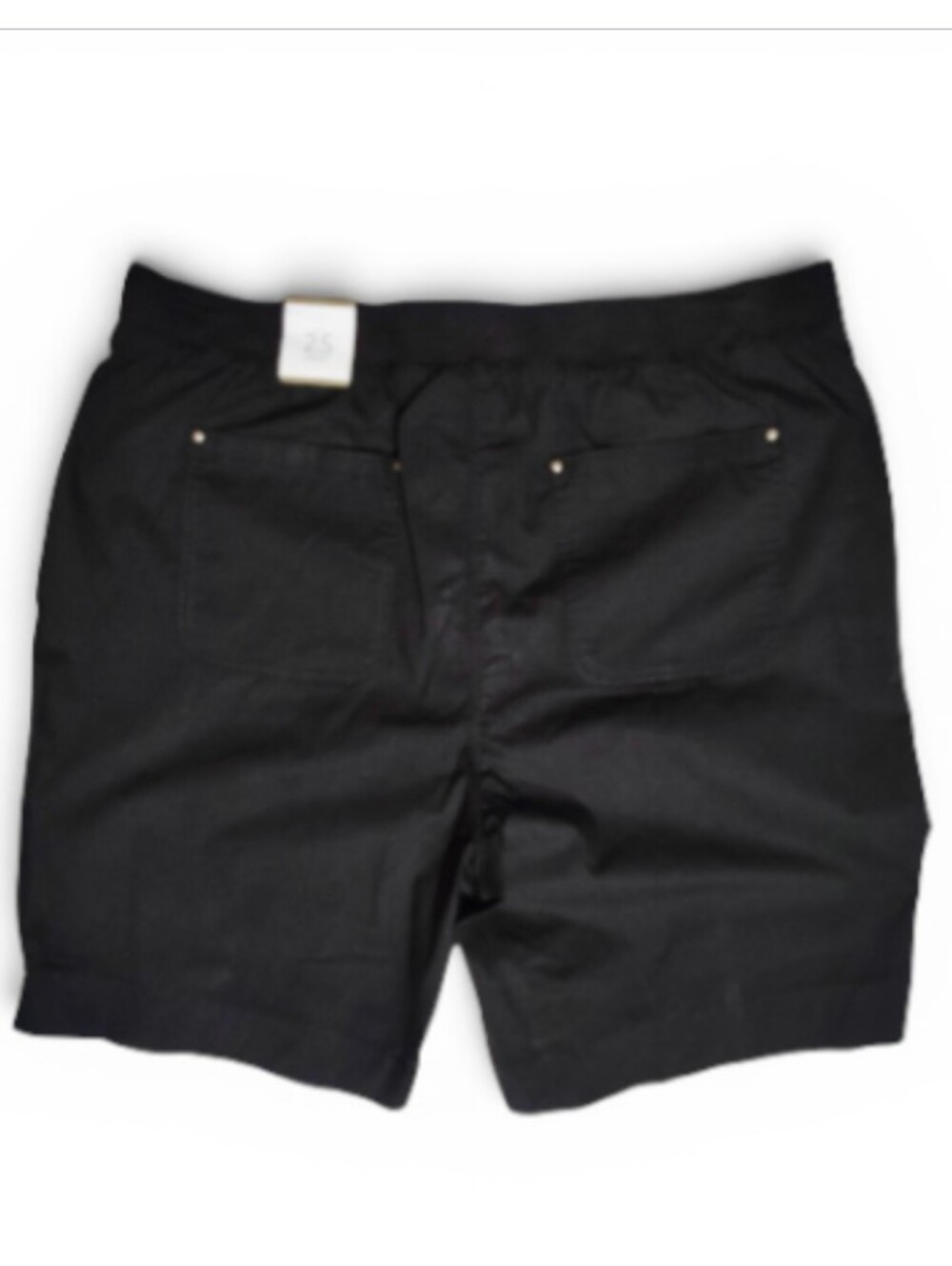 Chico's Tag Bermuda Shorts, Women Cotton Zipper, Black, Stretchy, 2.5 Chicos/14